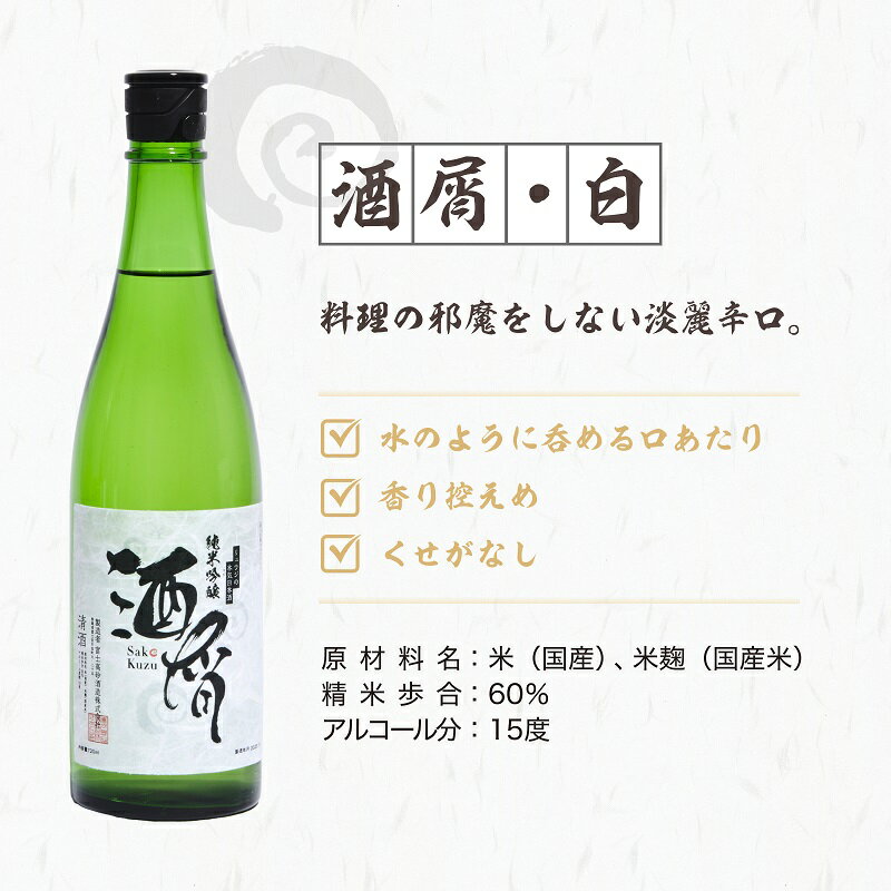 料理研究家リュウジがプロデュース日本酒2本セット[酒屑白・黒] 720ml×2本 料理研究家 リュウジ 酒屑 日本酒 送料無料 静岡県 富士宮市