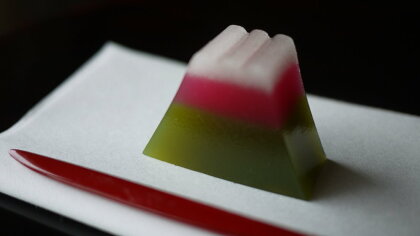 華月　和菓子セット3：富士山羊羹【抹茶】・お手造り木の花最中・特選黒みつ寒天 富士山羊羹1切入　和菓子 詰め合わせ　送料無料 静岡県 富士宮市