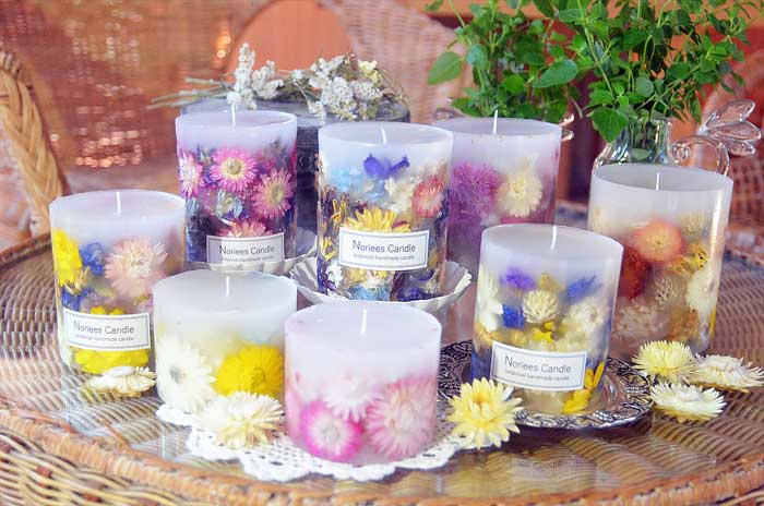 温かな灯りに癒される ボタニカルキャンドル(ろうそくタイプ) 8個セット Noriees Candle(ノリーズキャンドル)