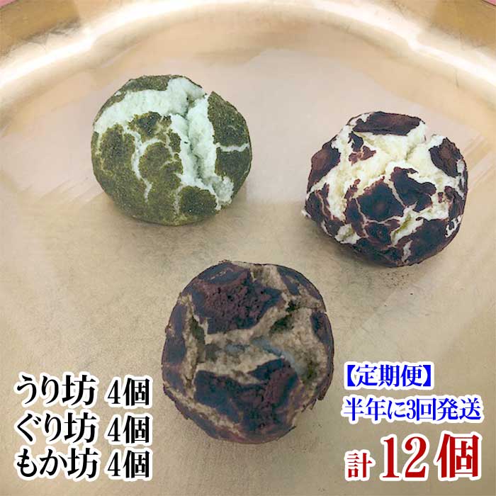 G3*[定期便 全3回]伊豆・伊東 創作菓子いっしん うり坊、ぐり坊、もか坊 各4個 計12個入 半年に3回発送