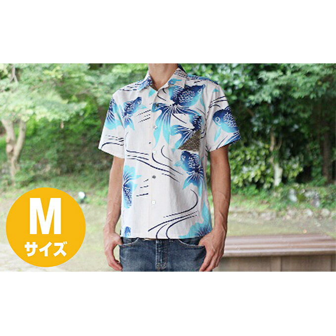 島田帯シャツ 男性用(金魚大柄) M [ファッション]