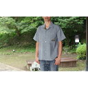 【ふるさと納税】島田帯シャツ男性用(近江ちぢみ・グレー) LL ファッション 服 メンズ