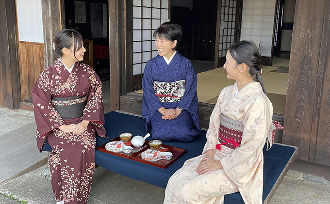 【ふるさと納税】チケット 川越し街道 1名様 着物でいっぷく 体験プラン 着物一式レンタル 着付けサービス 自由散策 緑茶 和菓子 静岡県島田市 f222097-shimada-10000467 静岡県島田市 サンプル画像3