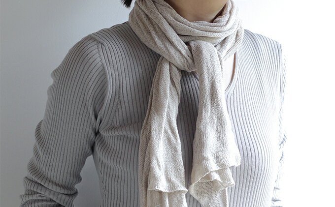 【ふるさと納税】AND WOOL【手編み機で編んだ サマーニットストール】 ファッション 小物 レディース 夏 お出かけ