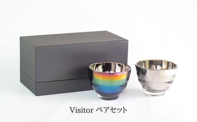 【ふるさと納税】【耐熱グラス】Jewelry・Glass／Visitorペアセット 【耐熱ガラス チタン】 食器 キッチン用品 2個 緑茶 現代風 繊細 風味 職人 手仕事 高純度 雑味 分解 まろやか ティータイム 普段使い おもてなし