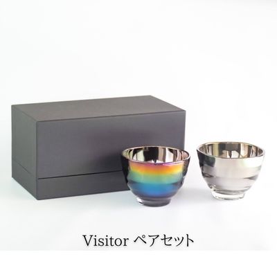 [耐熱グラス]Jewelry・Glass/Visitorペアセット [耐熱ガラス チタン] [ 食器 キッチン用品 2個 緑茶 現代風 繊細 風味 職人 手仕事 高純度 チタン 雑味 分解 まろやか ティータイム 普段使い おもてなし ]