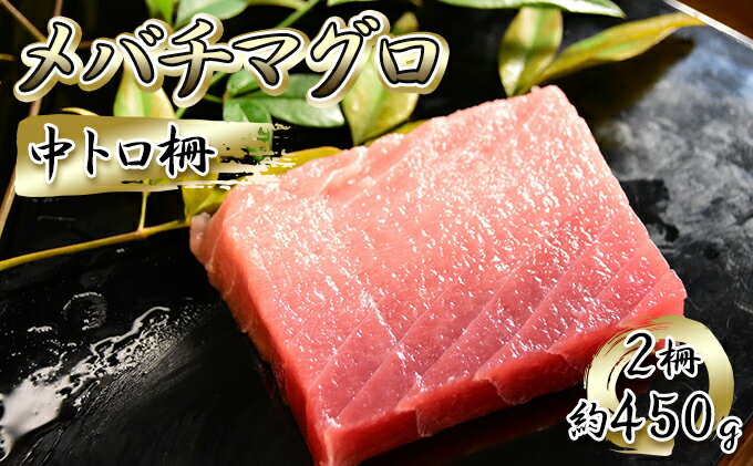 【ふるさと納税】メバチマグロ 中トロ柵 2柵（約450g）【配送不可：離島】　【 魚貝類 魚 刺身用 刺身用柵 つまみ 肴 お酒のあて 刺身 手巻き寿司 寿司 具材 きめ細かいサシ とろける 】 2