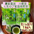 【ふるさと納税】川根茶 ご家庭用 普通煎茶やまびこ1kg (100g袋×10袋セット)　【 お茶 緑茶 川根産 煎茶 やまびこ 南アルプス 高級茶 自家製茶園 家庭用 1kg 10袋セット 】