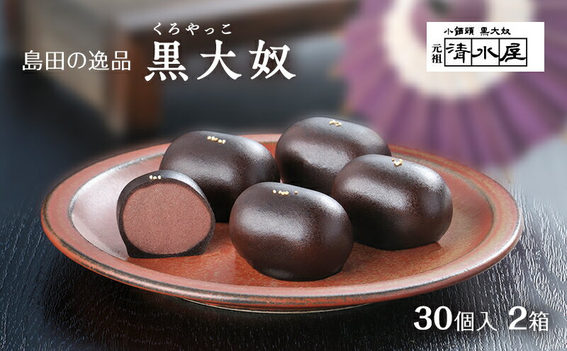 【ふるさと納税】【島田の逸品】 黒大奴　30個入2箱　和菓子 くろやっこ あんこ お菓子 羊かん 名物