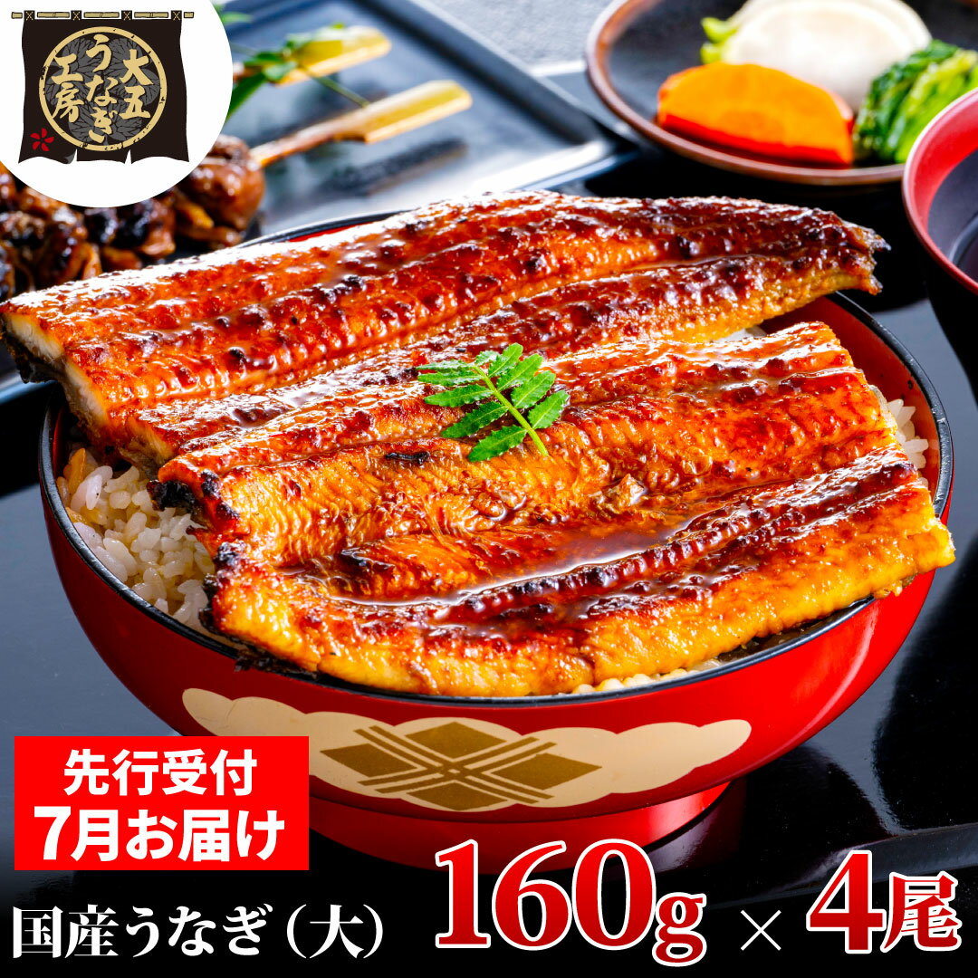 【ふるさと納税】先行受付 【7月上旬配送】 うなぎ蒲焼 160g×4尾(640g) うなぎ 鰻 蒲焼 蒲焼き 大五通商 静岡 島田市　お届け：2025年7月1日～2025年7月10日