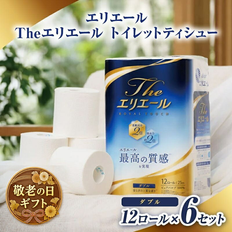 敬老の日ギフト エリエール Theエリエール トイレットティシュー12ロール×6セット ダブル 日用品 消耗品 生活用品 トイレ トイレットペーパー 静岡県 島田市 お届け：2026年9月19日～2026年9月21日まで