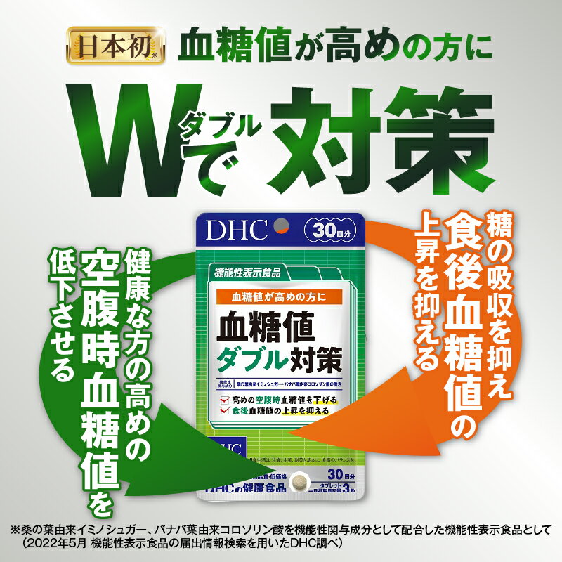 【ふるさと納税】 【レビューキャンペーン】 DHC 血糖値 ダブル対策 30日分 2ヶ月分 セット サプリメント 機能性表示食品 桑の葉由来イミノシュガー 食後 空腹時 バナバ葉由来コロソリン酸 サラシアエキス末 タブレット 健康食品 富士市 [sf014-001]