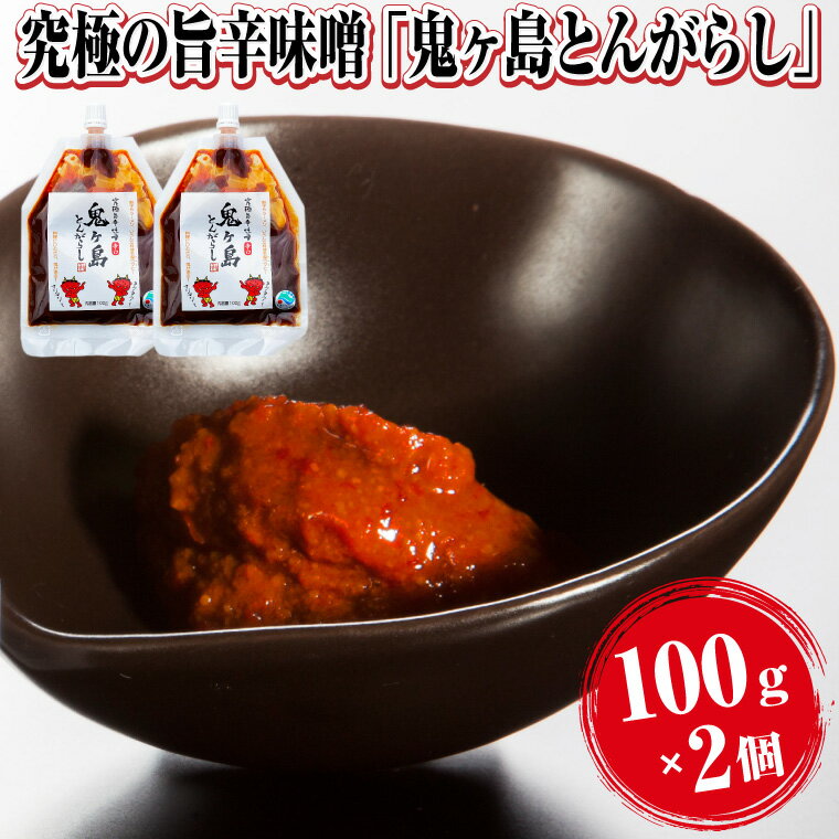 【ふるさと納税】究極の旨辛味噌 鬼ヶ島とんがらし 100g 2個 富士の麓 厳選素材 絶品 万能調味料 餃子 豚骨 ラーメン こだわり やみつき 行列のできるラーメン店 ラーメン西屋 静岡県 富士市 1…