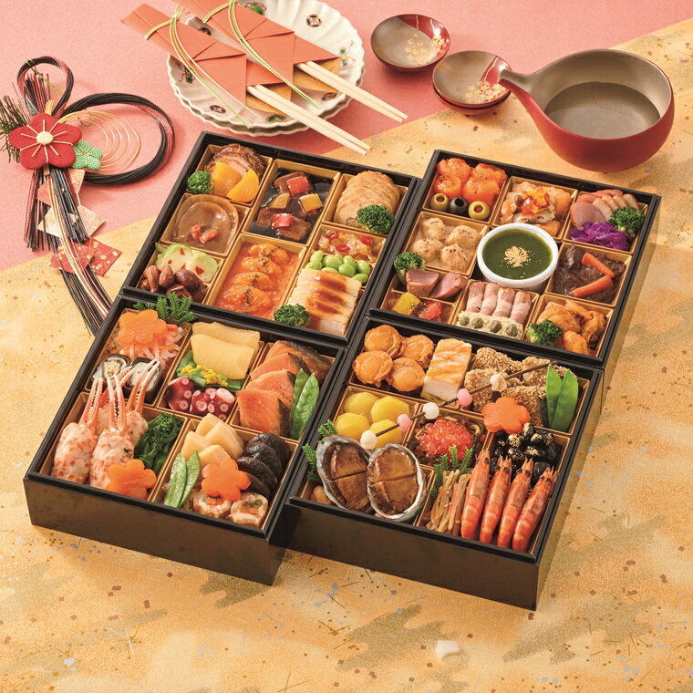 【ふるさと納税】 和洋中おせち料理 「雅彩」与段重 &#x9AD9;島屋 タカシマヤオリジナル 4人前 和食 洋食 中華 海鮮 肉料理 オードブル 豪華 きらびやか 盛り込み 祝い箸 冷凍 数量限定 期間限定 静岡県 富士市 [sf111-002]