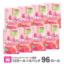 【ふるさと納税】薔薇のおもてなし 2倍巻 ダブル ピンク 香り付き 96個【192ロール相当】 トイレットペーパー 超吸水 ふんわり 肌にはりつきにくい 再生紙 リサイクル まとめ買い 日用品 必需品 生活用品 消耗品 備蓄 トイレ用品 大容量 SDGs 春日製紙 静岡 富士市(1673)･･･