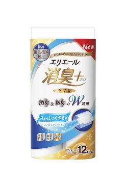 【ふるさと納税】1228エリエール 消臭＋トイレットティシュー しっかり香るフレッシュクリアの香り ダブル 12R×6パック 72個　日用品　送料無料　 静岡県富士市