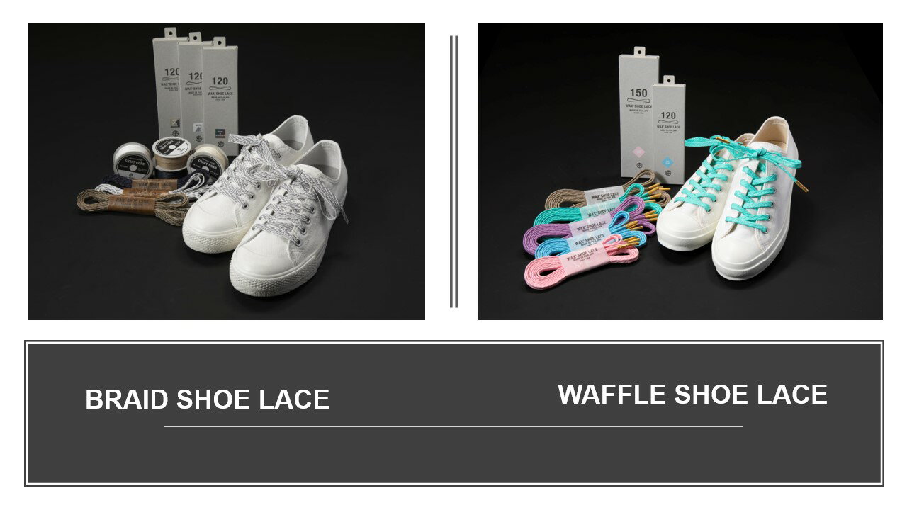 【ふるさと納税】BRAID SHOE LACE &WAFFLE SHOE LACE 人気カラー 2足セット くつひも ヒモ 糸 職人 手作業 丈夫 耐久性 お洒落 オシャレ 上品 津田製紐 静岡県 富士市 日用品(1502)