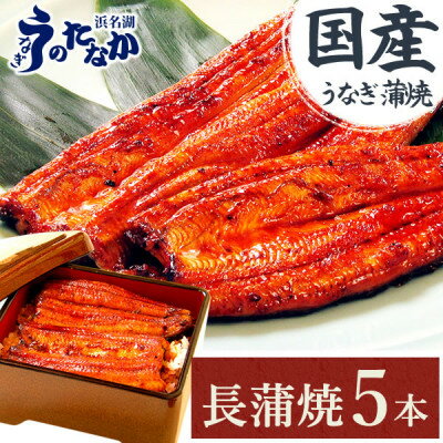 【ふるさと納税】浜名湖・うなぎのたなかの長蒲焼き5本セット!ふっくら柔らか♪国産うなぎ長蒲焼※合計900g程度【配送不可地域:離島】【1607912】