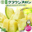 【ふるさと納税】【訳あり品】クラウンメロン 1玉 〜ご家庭用に〜 _ メロン めろん マスクメロン わけあり 訳アリ 家庭用 フルーツ 果物 くだもの 人気 美...