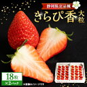 9位! 口コミ数「0件」評価「0」【抜群の美味しさの静岡限定品種:きらぴ香 いちご、大粒、粒揃い18粒×2パック】【配送不可地域：離島・北海道・沖縄県・東北・中国・四国・九州･･･ 