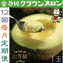 【ふるさと納税】【毎月定期便】クラウンメロン(山等級1.3)1玉 全12回_ メロン クラウンメロン めろん 定期便 全12回 化粧箱 果物 くだもの フルーツ...