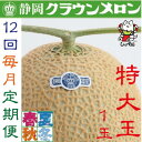 【ふるさと納税】【毎月定期便】クラウンメロン(白等級)特大玉1.5 1玉全12回_ メロン クラウンメロン めろん 定期便 全12回 大玉 化粧箱 果物 くだも...