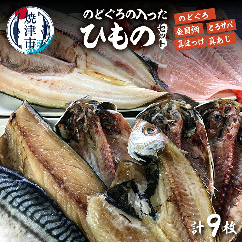 1位! 口コミ数「2件」評価「5」 干物 セット のどぐろ 金目鯛 ほっけ さば あじ 魚 冷凍 焼津 全9枚 ひものセット a19-027