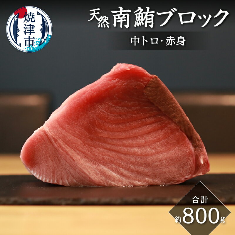 まぐろ 天然 南鮪 中トロ 赤身 ブロック 約800g 皮無し 魚 焼津