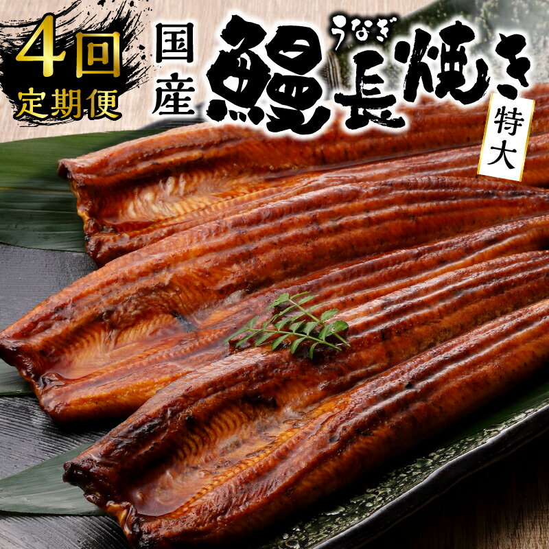 【ふるさと納税】 定期便 鰻 長焼き 冷凍 魚 焼津 【定期便 4回】 鰻 長焼き 特大 3尾 たれ付き 真空パック b10-058