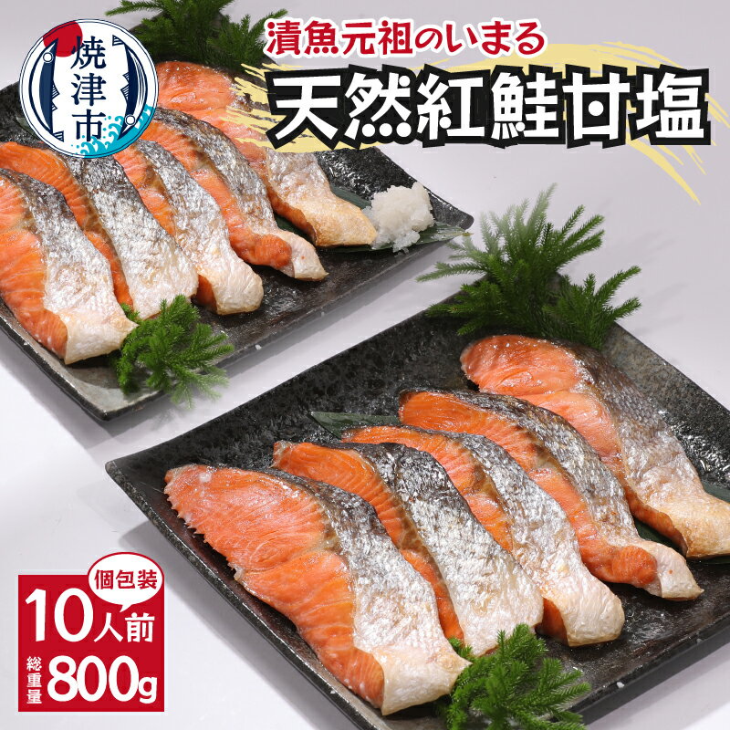 鮭 紅鮭 切り身 魚 冷凍 焼津 甘塩 天然 80g×10切 個包装 真空パック 漬魚