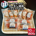【ふるさと納税】 サーモン 漬丼の具 バラエティセット 和風ダレ 甘辛ユッケ イタリア風カルパッチョ 和風 韓国風 洋風 冷凍 計10パック 簡単 便利 時短調理 4切ずつ 少量パック 焼津 a15-642