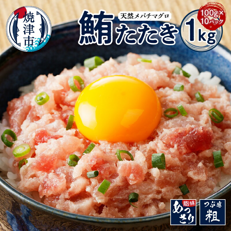 【ふるさと納税】 ネギトロ まぐろ たたき セット 100g×10パック 計1kg 魚 目鉢鮪 丼 寿司 天然 冷凍 焼津 a10-970