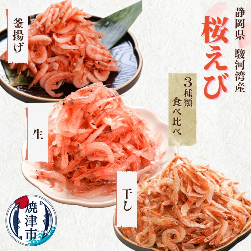 【ふるさと納税】 桜えび 生 釜揚げ 干し 冷凍 焼津 水揚げ 焼津特選 3種 食べ比べ セット a10-676