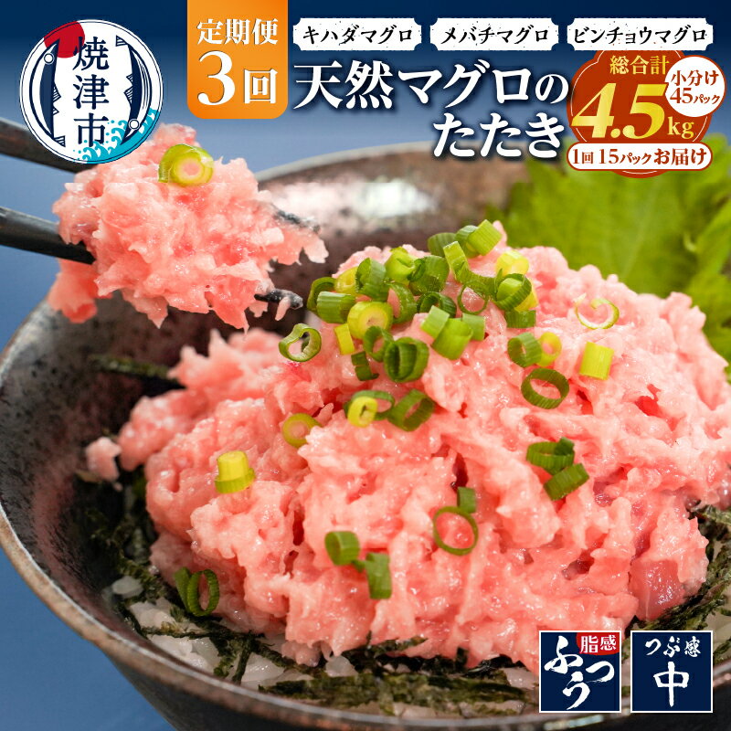 【ふるさと納税】 定期便 3回 ネギトロ まぐろ 天然 約100g×15袋 魚 冷凍 焼津 小分け パック a36-012のサムネイル