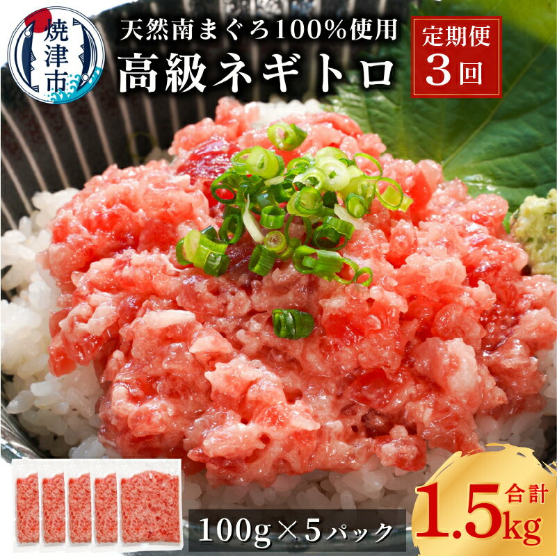 ネギトロ 定期便 3回 天然 まぐろ 南まぐろ 約100g×5パック 魚 冷凍 焼津