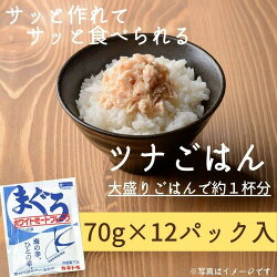 【ふるさと納税】 まぐろ フレーク 70g×12袋 ホワイトミ−ト レトルト パウチ 常温 保存 防災 備蓄 非常食 カネトモ 魚 焼津 a10-601･･･ 画像1