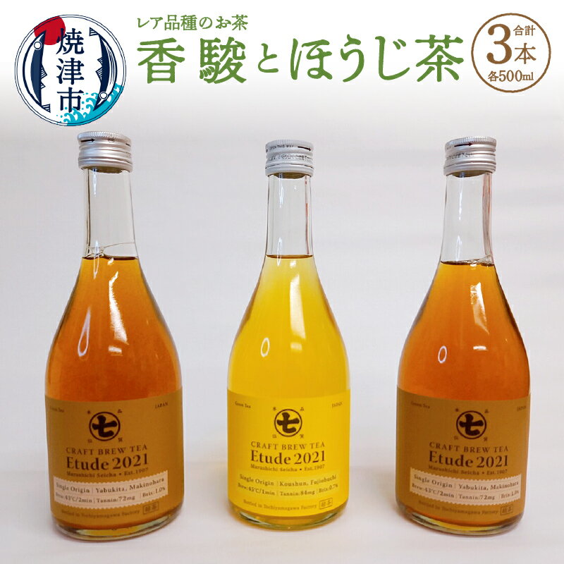 お茶 ほうじ茶 やぶきた 香駿 ボトル セット 焼津 500ml×3本 レア品種 計3本