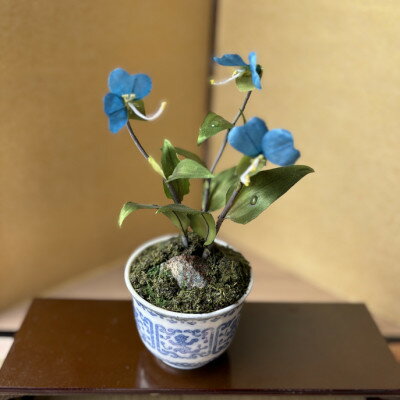 【ふるさと納税】【夏 つゆ草】四季を彩る創作草もの盆栽(工芸品)〜工房椿【配送不可地域:離島・北海道・沖縄県】【1599102】