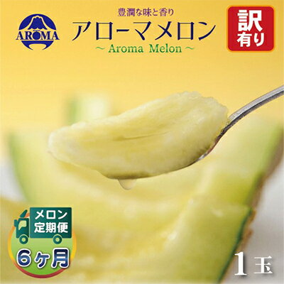 【ふるさと納税】【毎月定期便】【訳あり】アローマメロン 1玉 全6回【配送不可地域:離島・北海道・沖縄県】【4013171】
