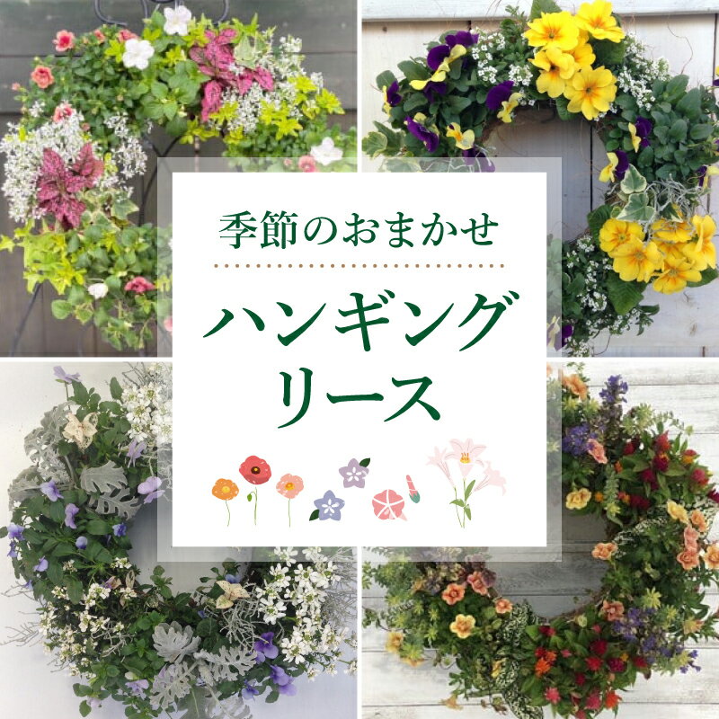 【ふるさと納税】 ハンギング リース 35cm × 35cm 花苗 おまかせ 寄せ植え 季節 植物 インテリア ガーデニング お花 贈り物 フラワーギフト プレゼント 2024年5月21日より順次発送