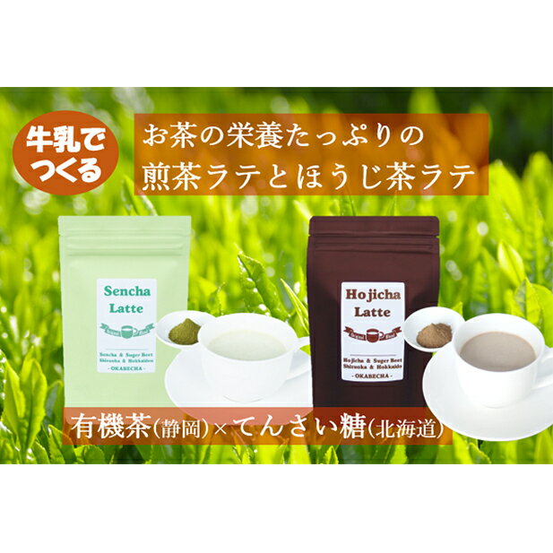 【ふるさと納税】静岡と北海道のコラボ　煎茶ラテとほうじ茶ラテセット　【飲料類・お茶・加工食品・パック】