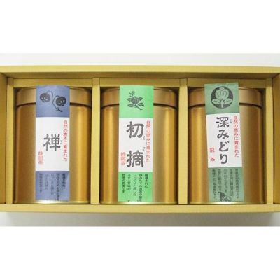 茶葉 3缶 セット 100g 3種 計 300g かぶせ茶 禅 浅蒸し ななや 丸七製茶 静岡県 藤枝市
