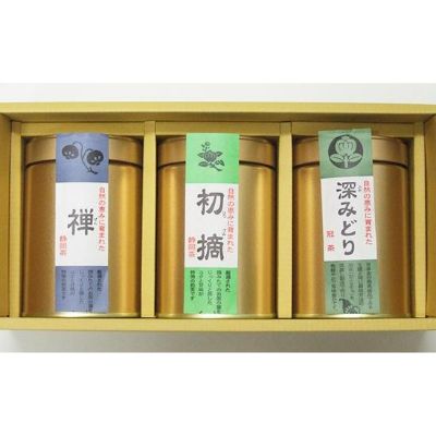【ふるさと納税】 茶葉 3缶 セット 100g 3種 計 300g かぶせ茶 禅 浅蒸し ななや 丸七製茶 静岡県 藤枝市のサムネイル