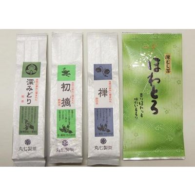 茶葉 詰め合わせ 100g × 4種 計 400g お茶 飲料 飲み比べ 日本茶 禅 深緑 初摘 ほわとろ 詰合せ ななや 丸七製茶 静岡県 藤枝市