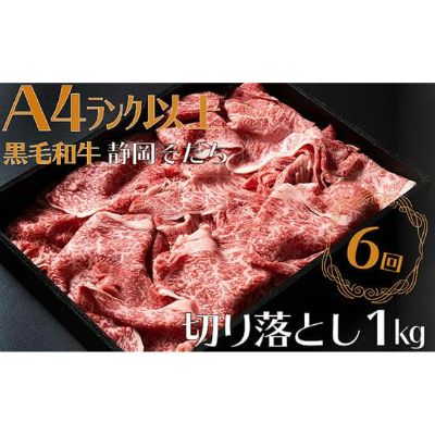 【定期便】全 6回 6ヶ月 牛肉 1kg 切り落とし すき焼き用 厳選 肉 国産 和牛 静岡そだち お肉 すき焼き 焼き肉 しゃぶしゃぶ BBQ 静岡県 藤枝市