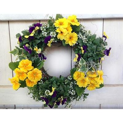 【ふるさと納税】 ハンギング リース 花苗 おまかせ 35cm × 35cm 寄せ植え 季節 お花のサムネイル