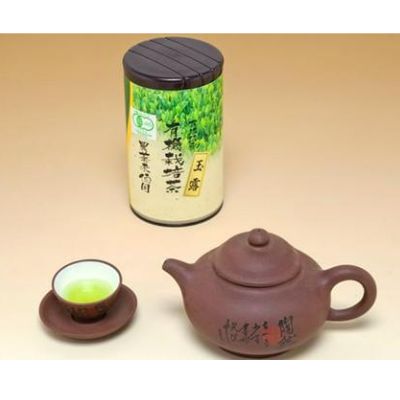 お茶 緑茶 玉露 180g 1缶 有機栽培 オーガニック 静岡茶 日本茶 茶葉 茶缶 セット 静岡県 藤枝市