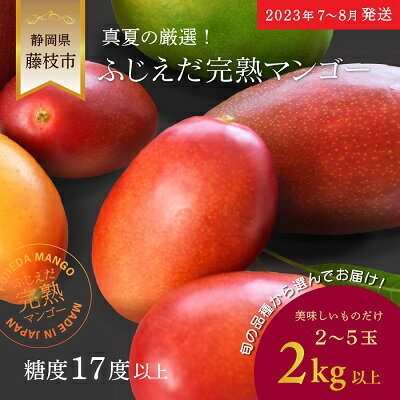 【ふるさと納税】 【2023年7月~8月発送】マンゴー 完熟 2kg 糖度 17 以上 厳選 フルーツ 果物 国産 静岡県産のサムネイル