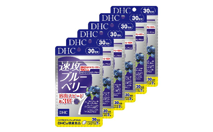 【ふるさと納税】サプリ DHC 速攻 ブルーベリー 30日分×6個 セット サプリメント 加工食品 健康食品 アントシアニン　【 袋井市 】