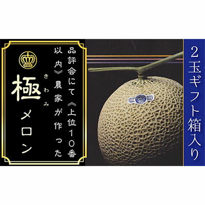 クラウンメロン(山等級)"極みメロン" 2玉入 ギフト箱入り [果物類・メロン青肉・クラウンメロン・メロン・フルーツ]